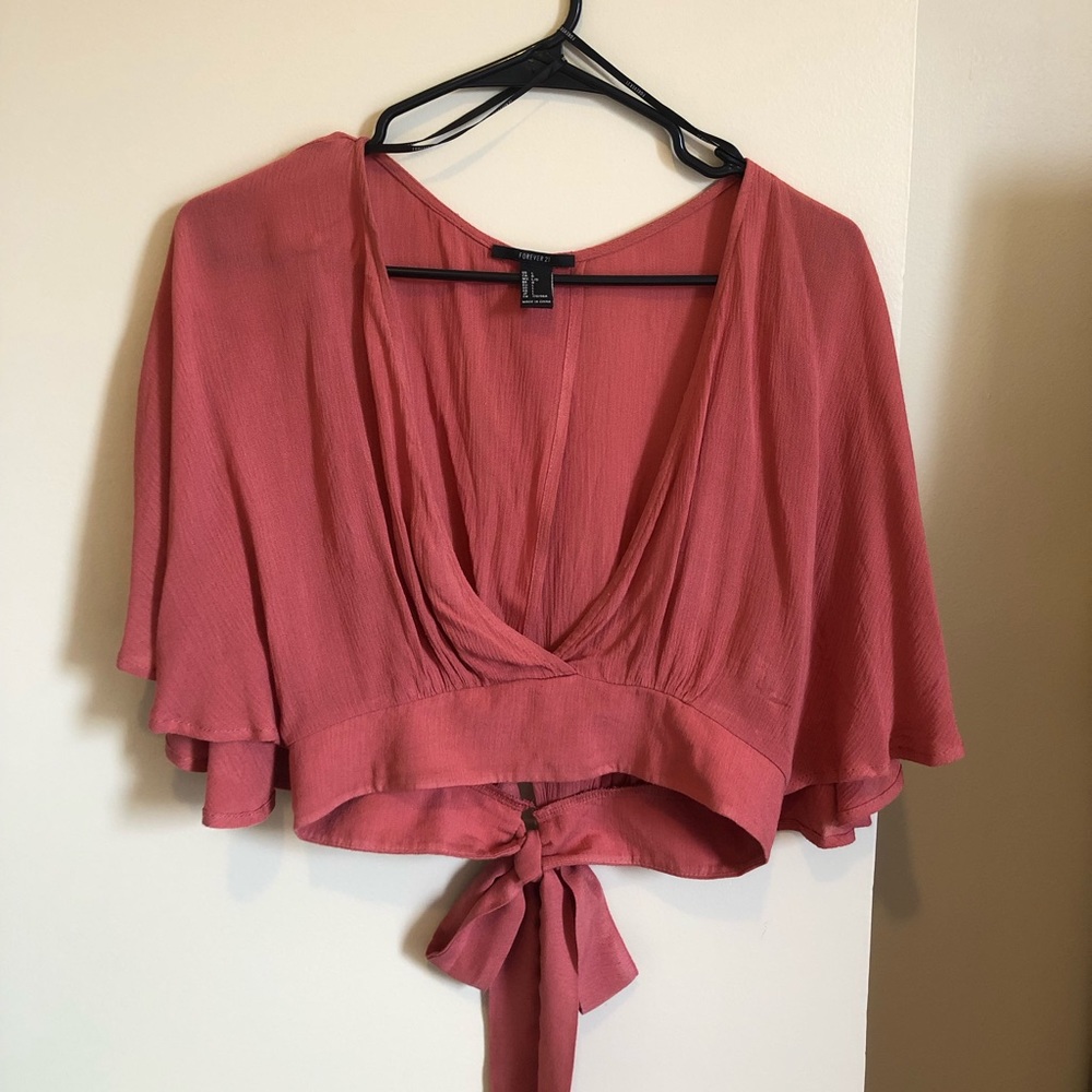 Pink Flowy Crop Top